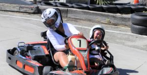 Mum and child on go kart